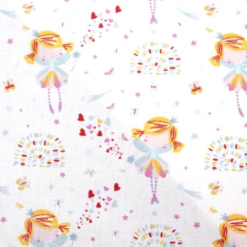 Tissu fées multicolores 50x79 cm
