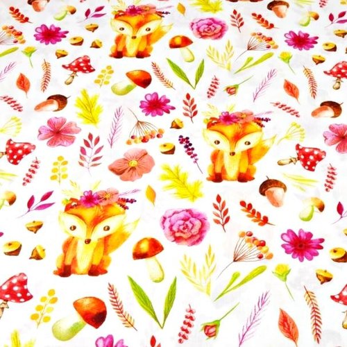 Tissu enfant renards 50x80cm