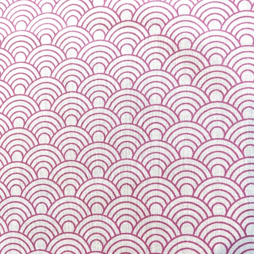 Tissu éventails rose et blanc 50x70 cm