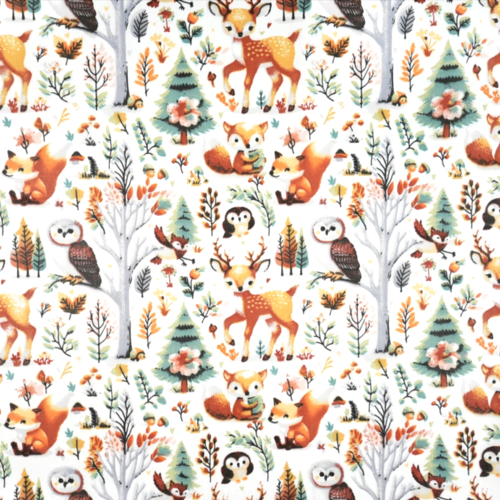 Tissu animaux dans la forêt 50x80cm