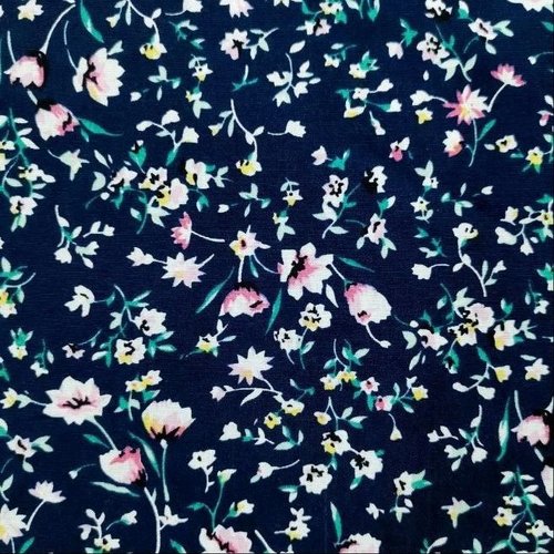 Tissu fleurs liberty marine et multicolore 50x70 cm