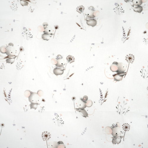 Tissu enfant petites souris 50x80 cm