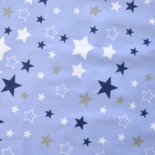 Tissu étoiles bleu et blanc 50x80 cm