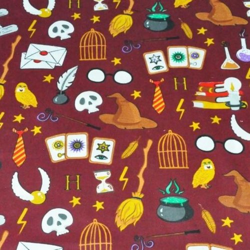 Tissu enfant thème harry potter 50x80cm