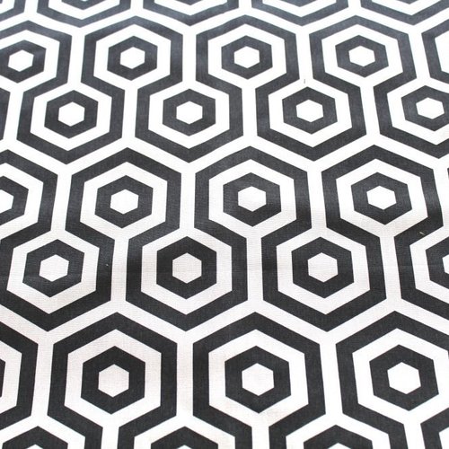 Tissu ameublement beige et noir 50x75 cm