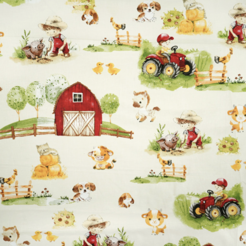 Tissu animaux de la ferme 50x80cm