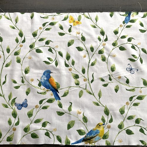 Tissu oiseaux et papillons 50x80 cm