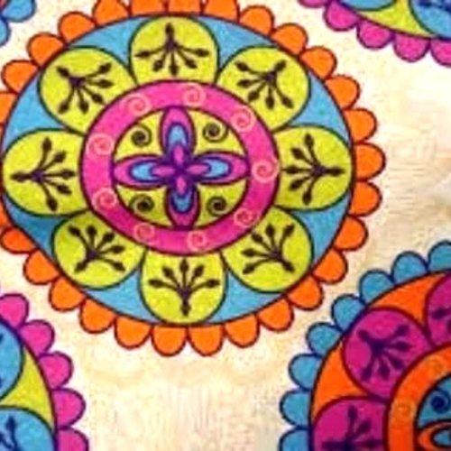Tissu ameublement mandalas 50x67 cm