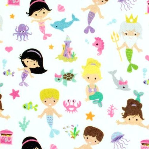 Tissu fille sirènes 50x75cm