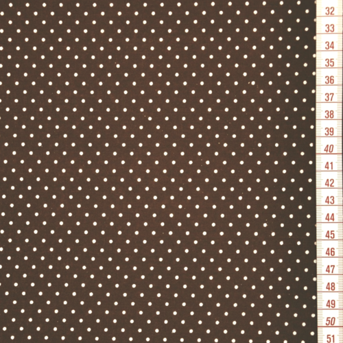 Tissu à pois 2mm marron et blanc 50x80 cm