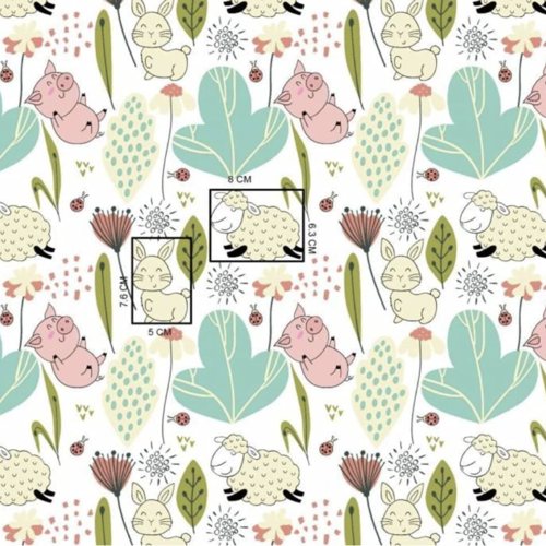 Tissu enfant petits cochons 50x80cm