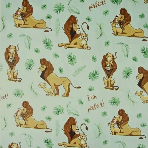 Tissu coton roi lion 50x80cm