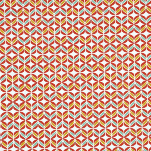 Tissu coton graphique multicolore 50x74cm