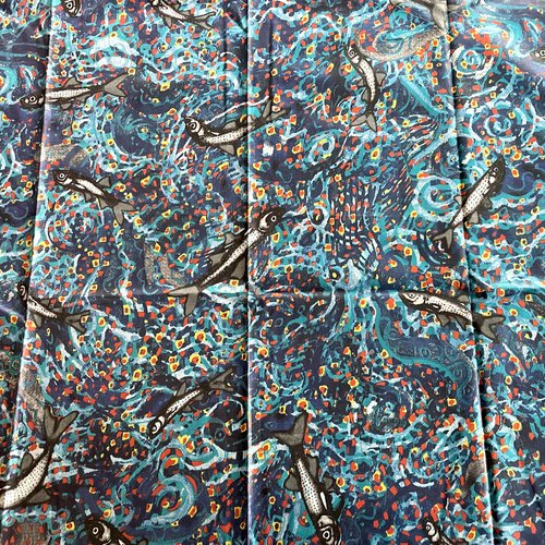 Tissu enduit sardines 57x75cm