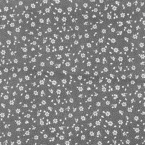 Tissu fleurs liberty gris et blanc 50x80 cm