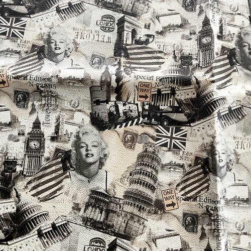 Simili cuir marylin monroe beige 50x70cm