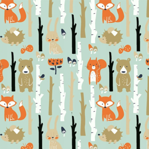 Tissu animaux de la forêt 50x80 cm