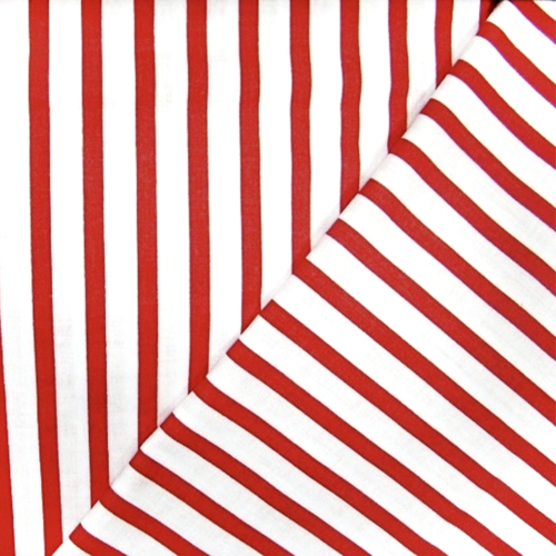Tissu rayé rouge et blanc 50x80 cm