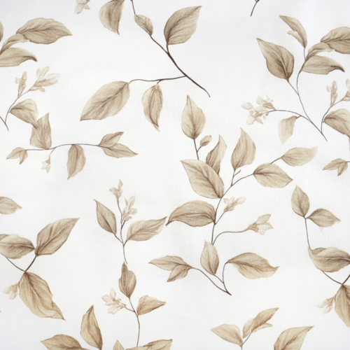 Tissu feuillage beige et blanc 50x80 cm