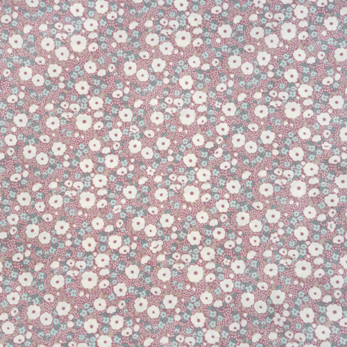 Tissu fleurs bordeaux et beige 50x70 cm