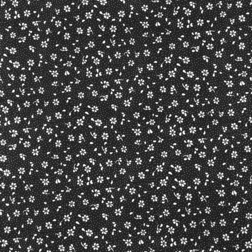 Tissu fleurs liberty noir et blanc 50x80 cm
