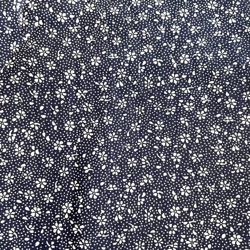 Tissu fleurs liberty bleu marine 50x80 cm