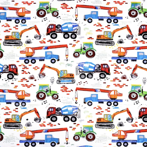 Tissu garçon chantier 50x80cm