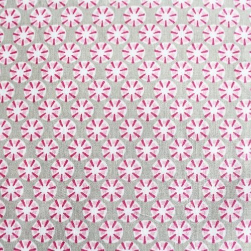 Tissu graphique rose et beige 40x80 cm