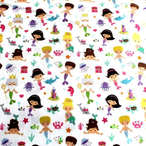Tissu fille sirènes 50x75cm