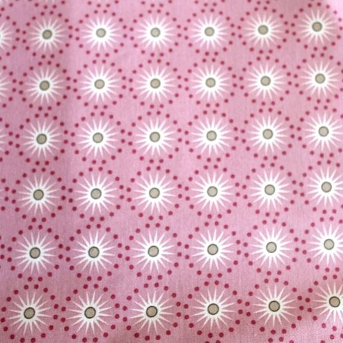 Tissu mandalas rose et beige 40x80 cm