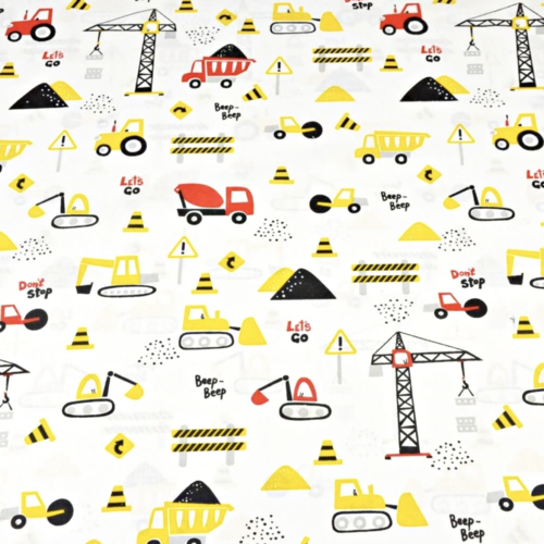 Tissu garçon chantier 50x80cm