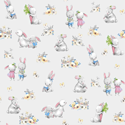 Tissu petits lapins 50x80cm