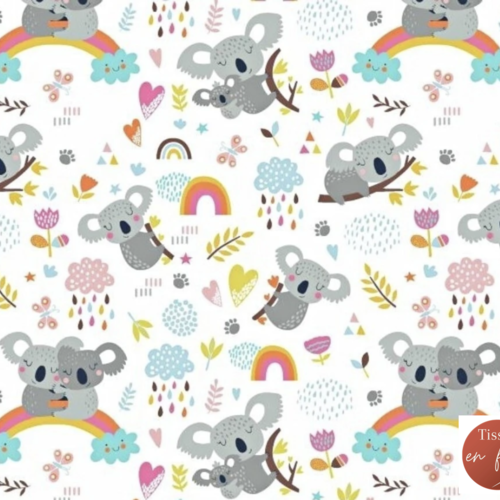 Tissu enfant koalas 50x80 cm
