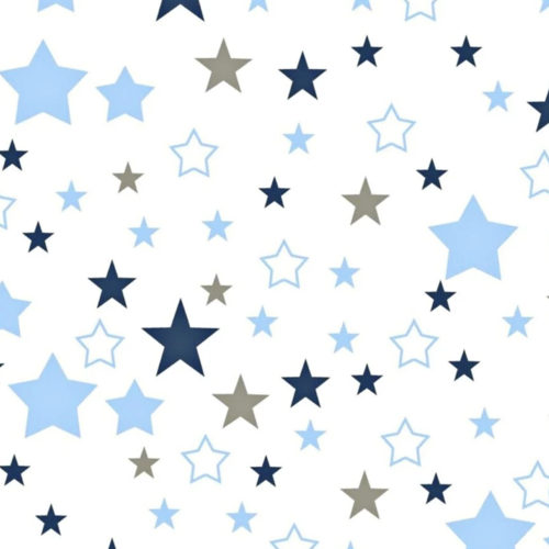 Tissu étoiles bleu et blanc 50x80 cm