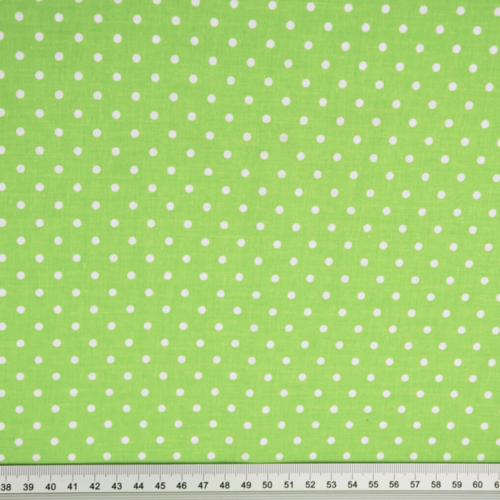 Tissu à pois 4mm vert fluo et blanc 50x80 cm