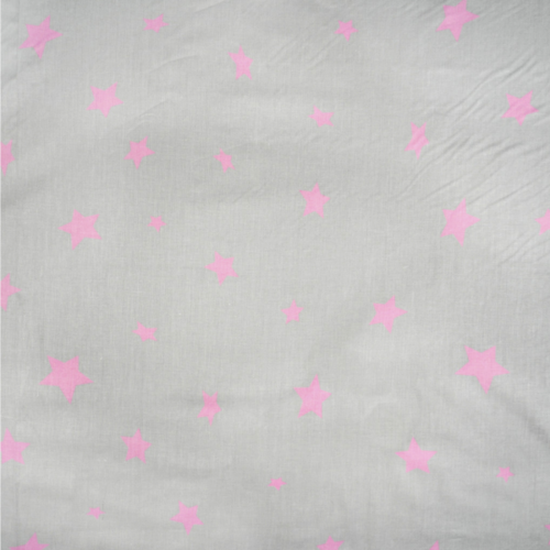 Tissu étoiles rose et gris50x80 cm