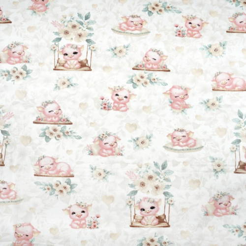 Tissu enfant petits cochons 50x80cm