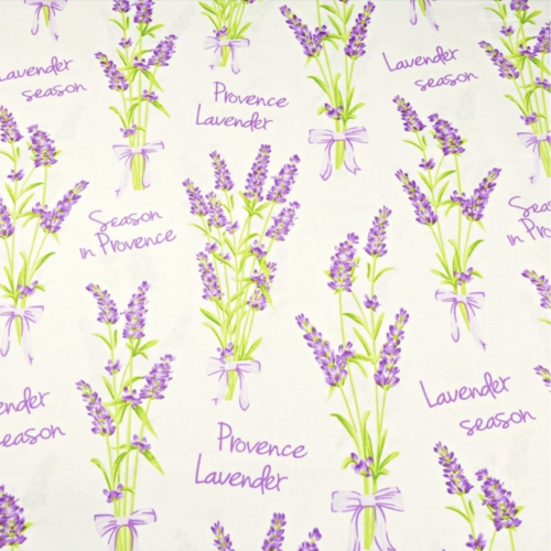 Tissu fleurs lavandes 50x80cm