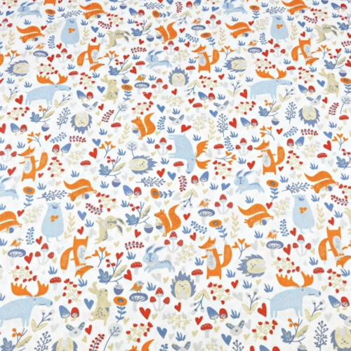 Tissu animaux dans la forêt 50x80cm
