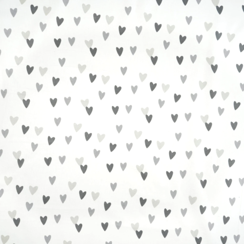 Tissu coeurs gris 50x80cm