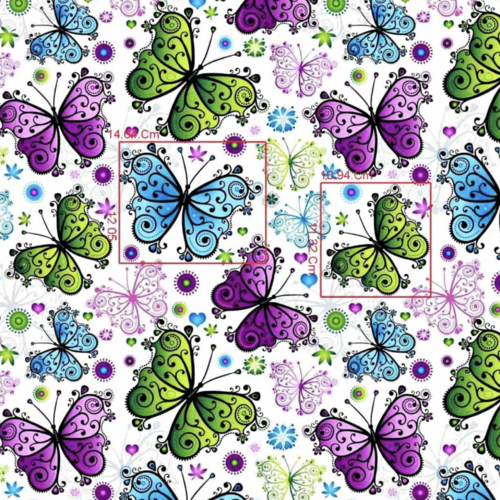 Tissu papillons 50x80 cm