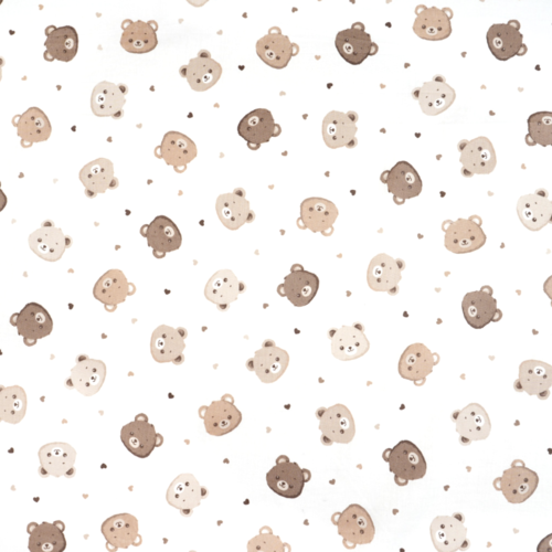 Tissu têtes d'ours 50x80 cm