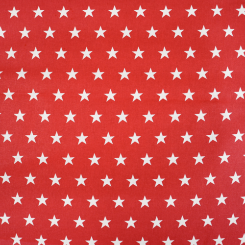 Tissu étoiles rouge et blanc 50x80 cm