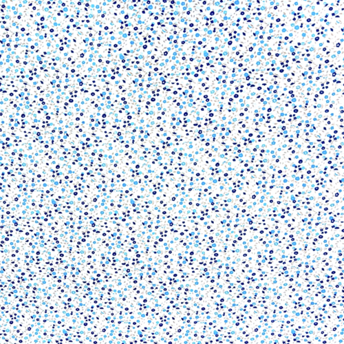 Tissu fleurs liberty bleu et beige 50x80 cm