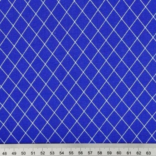 Tissu losanges bleu et blanc 50x80 cm