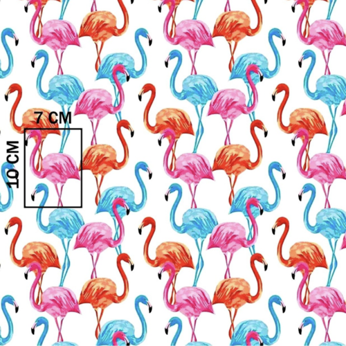 Tissu tropical flamants roses 50x80cm
