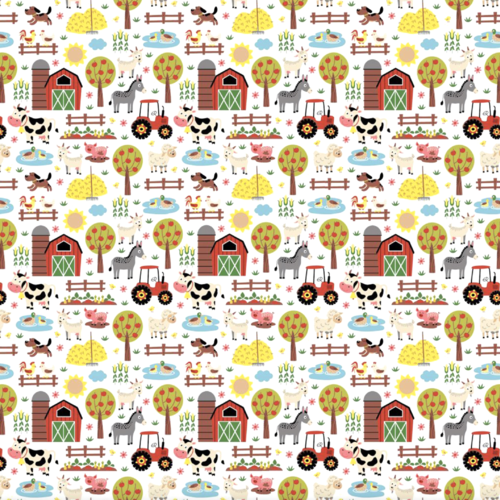 Tissu animaux de la ferme 80x50cm