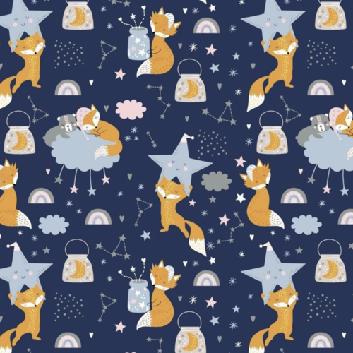 Tissu petits renards 50x80cm