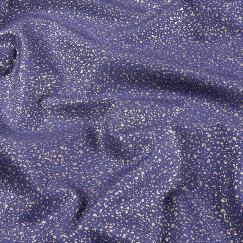 Popeline written in the stars granite blue camelot fabrics