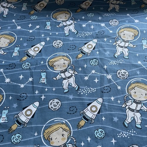 Tissu coton 150x50 cm astronautes